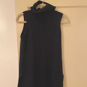 Navy Filora 100% cashmere sleeveless turtleneck